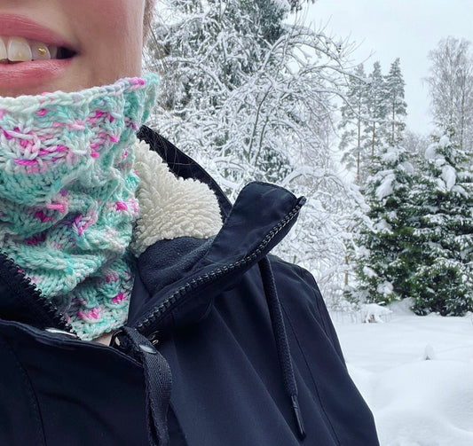 Aallot-tuubihuivi, neuleohje