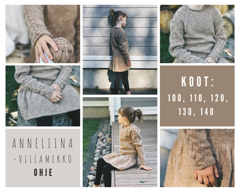 Lasten Anneliina-villamekko, neuleohje