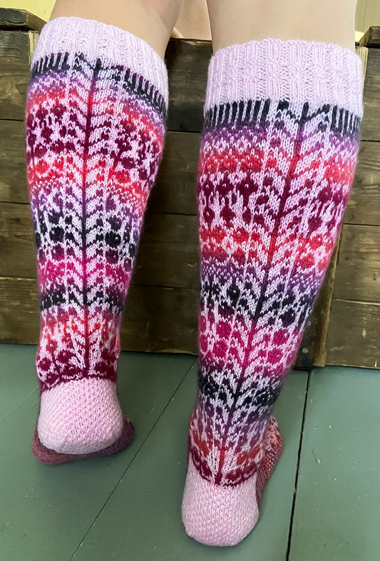 Bobles-kirjoneulesukat, neuleohje