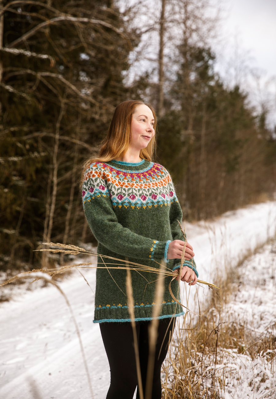 Botanical-kaarrokeneule, neuleohje