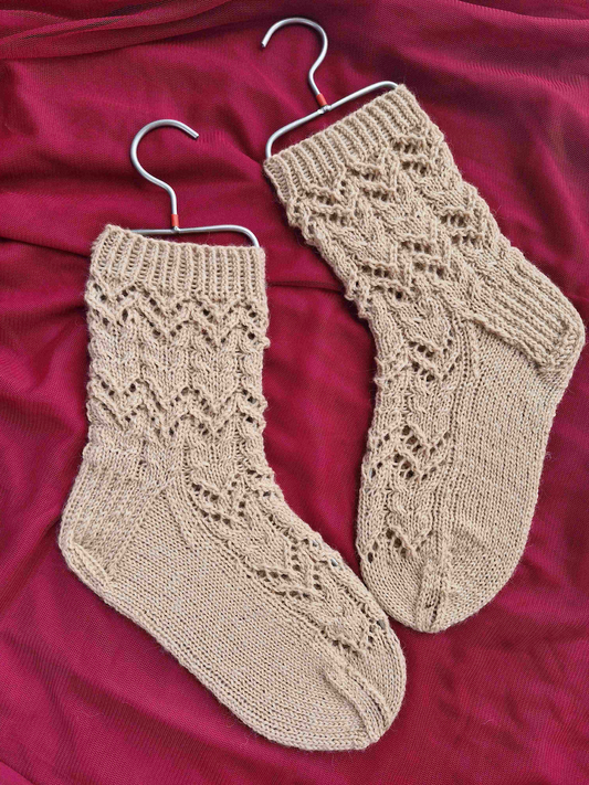 Corazon-pitsineulesukat, neuleohje