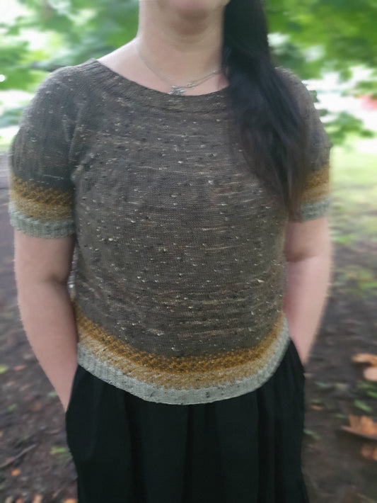 Harvesting tweed-neulepusero, neuleohje