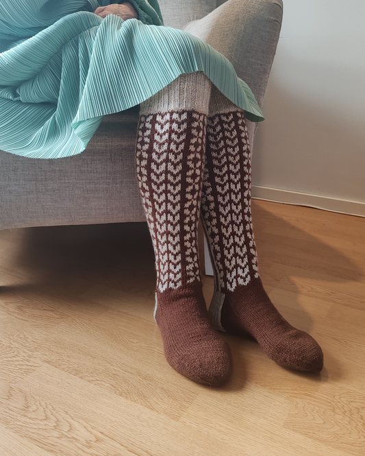 Hilma-villasukat, neuleohje