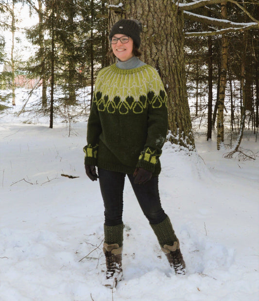 Hollola-villapaita, neuleohje