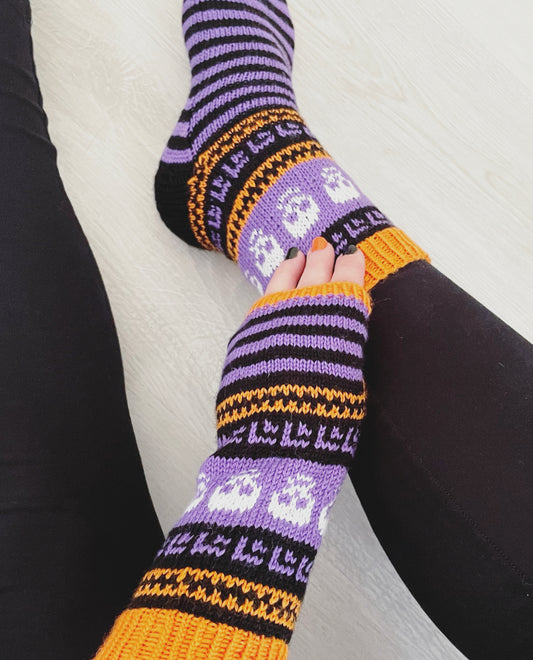 Halloween-kämmekkäät, neuleohje