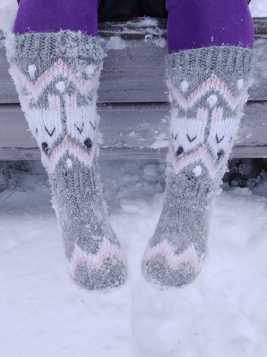 Lasten Jääkarhu-villasukat, neuleohje