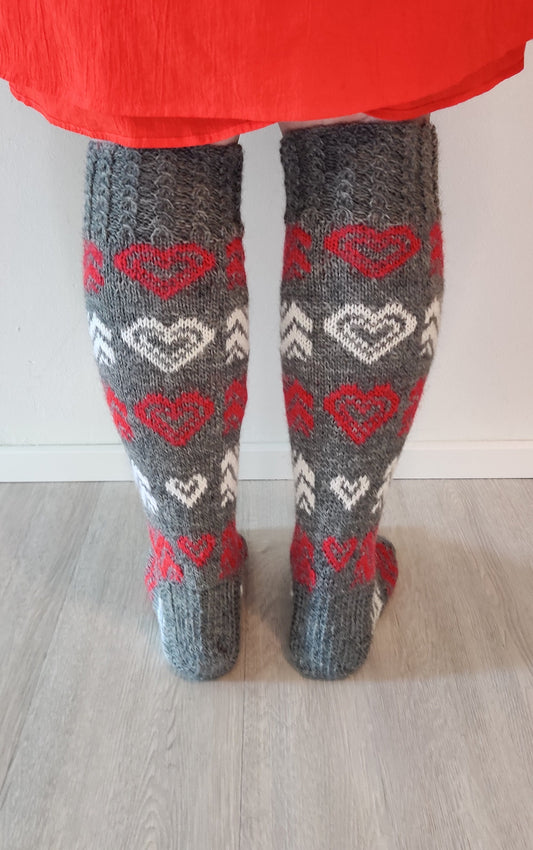 Joulu asuu sydämessä-villasukat, neuleohje