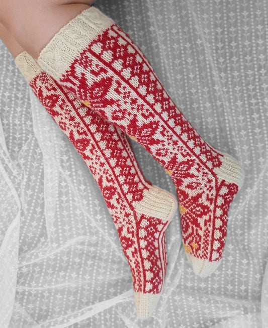 Joulutähti-sukat, neuleohje