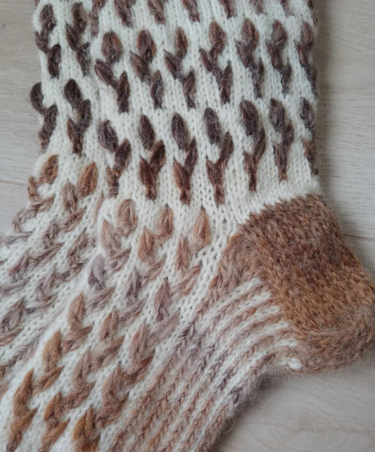 Kulovalkea-sukat, neuleohje