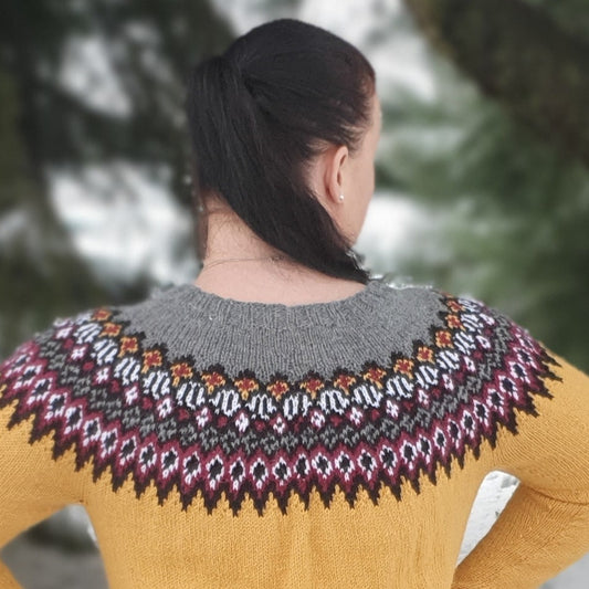 Kviksja-kirjoneulepusero, neuleohje