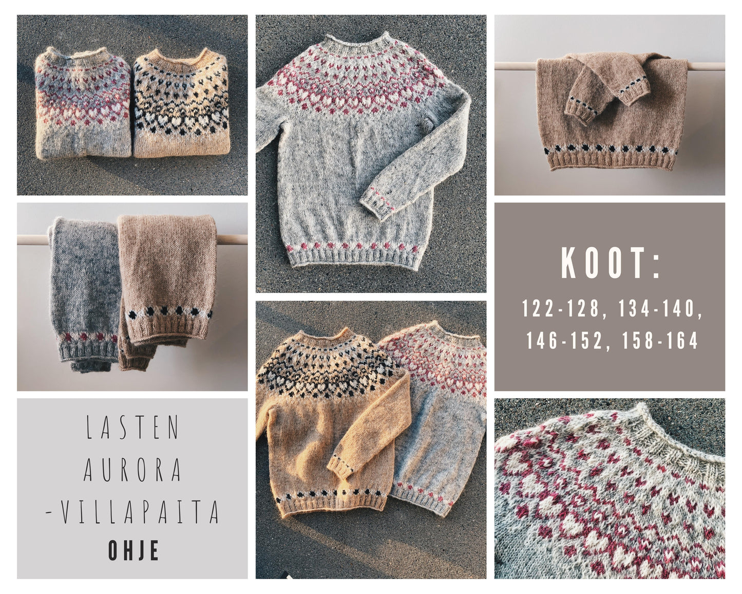 Lasten Aurora-villapaita, neuleohje