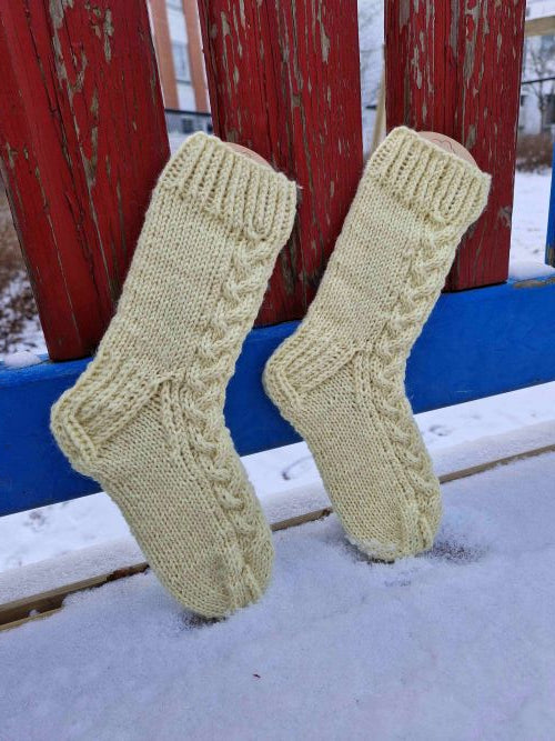 Latte-palmikkosukat, neuleohje