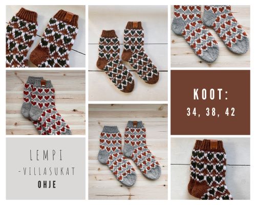 Lempi-villasukat, neuleohje