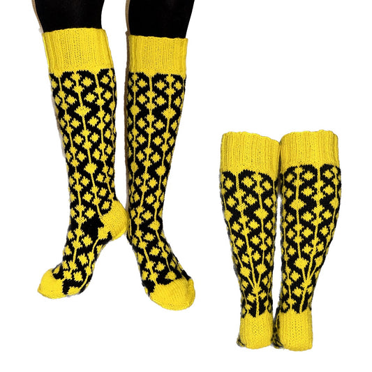 Loiste-villasukat, neuleohje