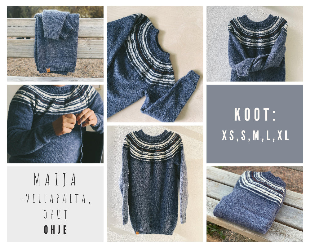 Maija-villapaita / ohut, neuleohje