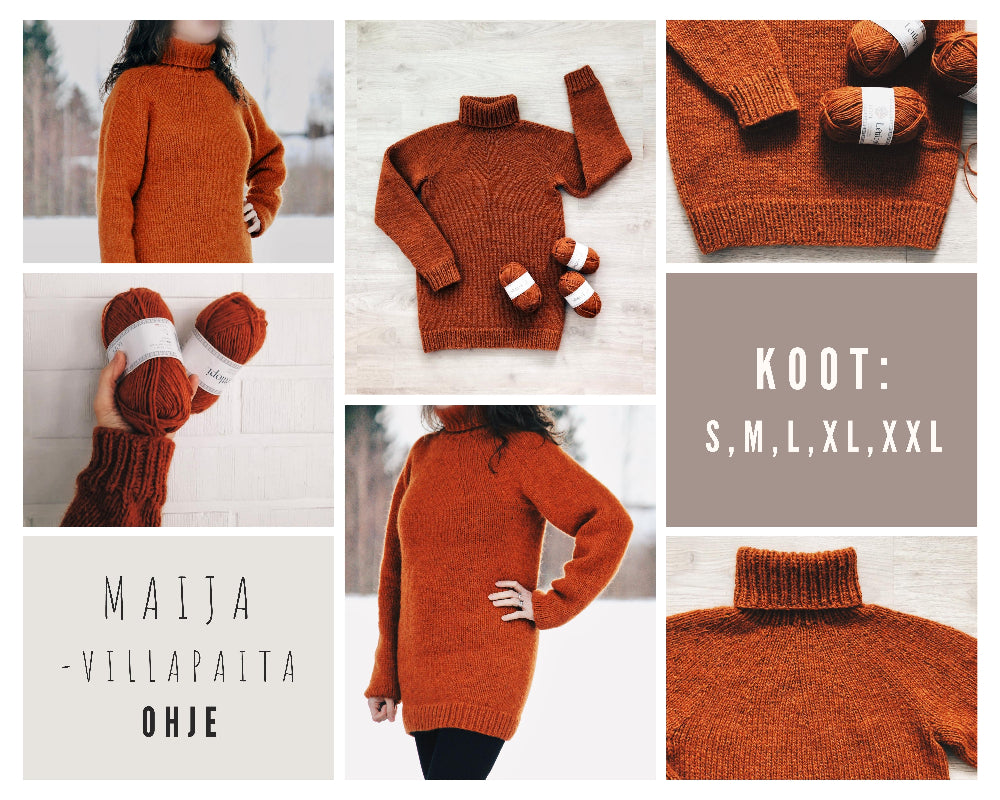 Maija-villapaita, neuleohje