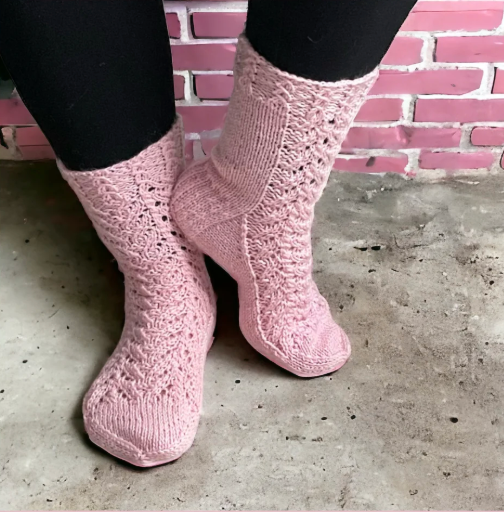 Rose-villasukat, neuleohje