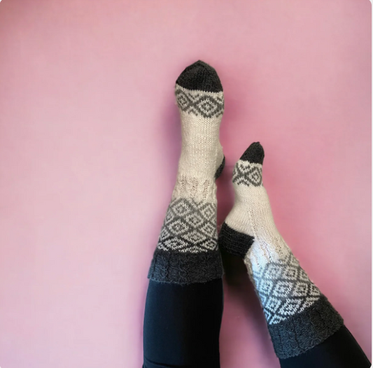 Pakkasaamu-villasukat, neuleohje