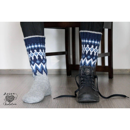 Nietos-kirjoneulesukat, neuleohje