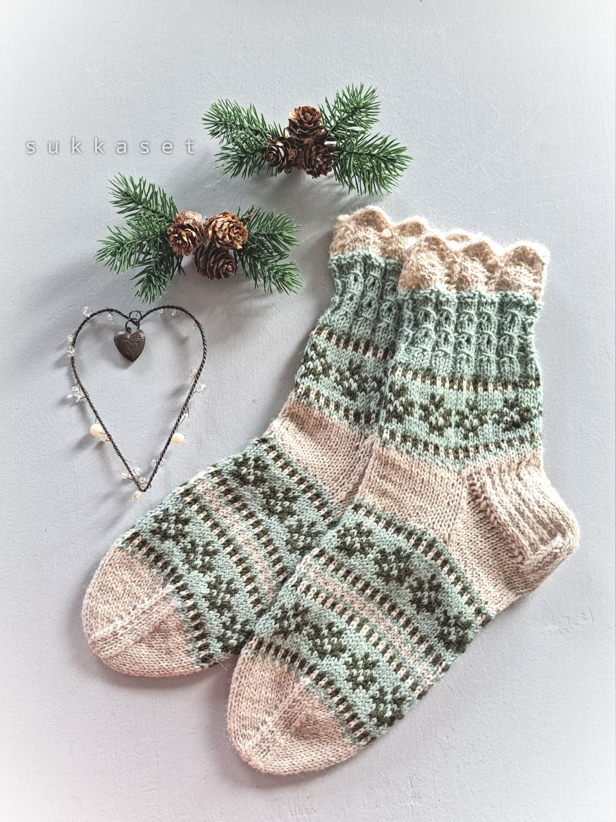 Hilja–villasukat, neuleohje