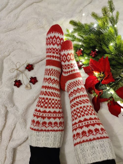 Pakkasyön unelma-sukat, neuleohje