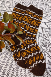 Ruskan syli-villasukat, neuleohje