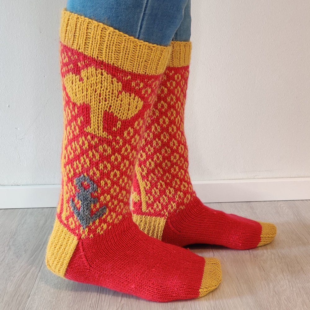 Virolahti-villasukat, neuleohje