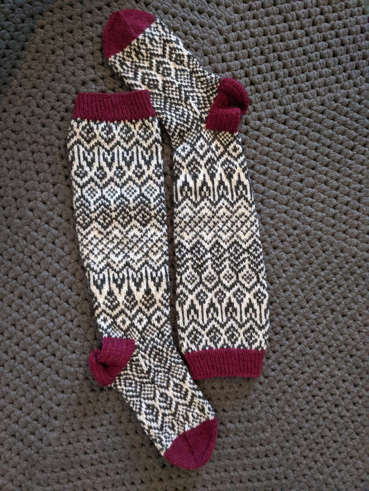 Wilhelminat-kirjoneulesukat, neuleohje