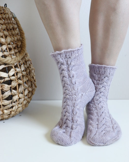 Aada-villasukat, neuleohje