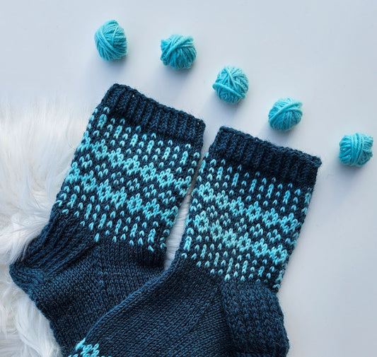 Aamukaste-sukat, neuleohje