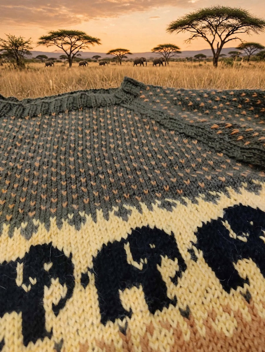 Africa-villapaita, neuleohje