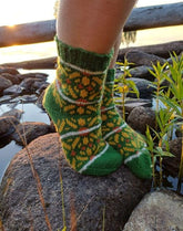 Auringonkukkapelto-sukat, neuleohje