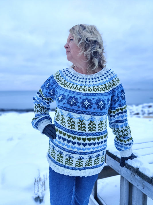 Frozen-kaarrokeneule, neuleohje