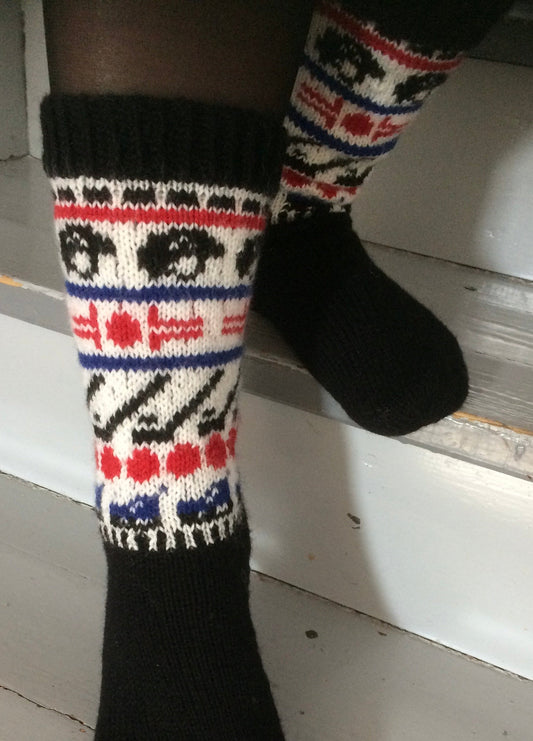 Jääkiekkosukat, neuleohje