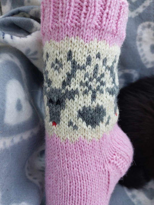 Jouluporot-villasukat, neuleohje