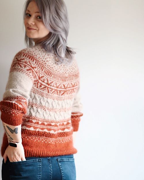 Kaneli-villapaita, neuleohje