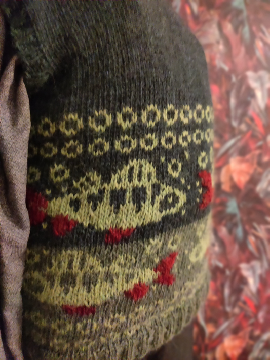 Kansalliskala-villaliivi, neuleohje