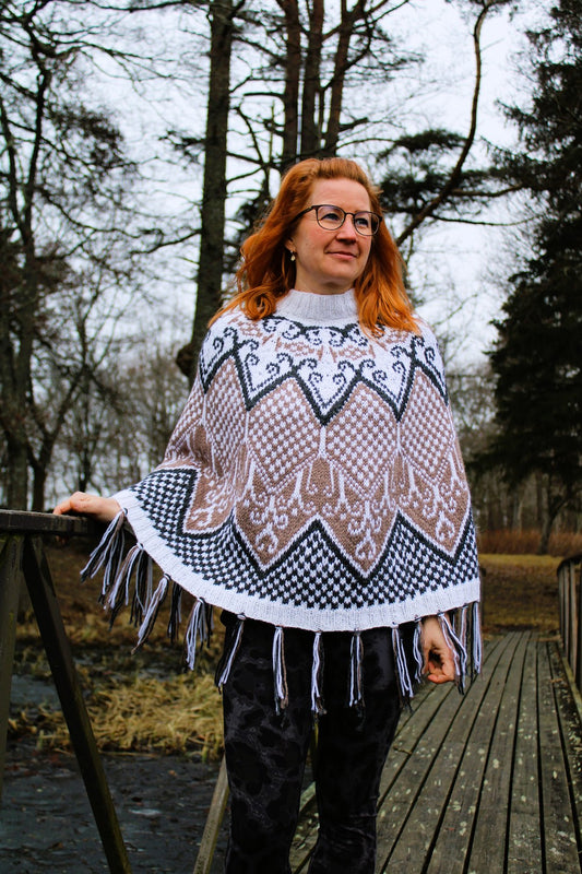 Kartano-poncho, neuleohje