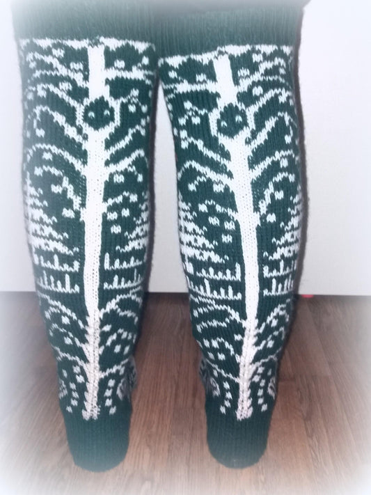 Metsäkeiju-kirjoneulesukat, neuleohje