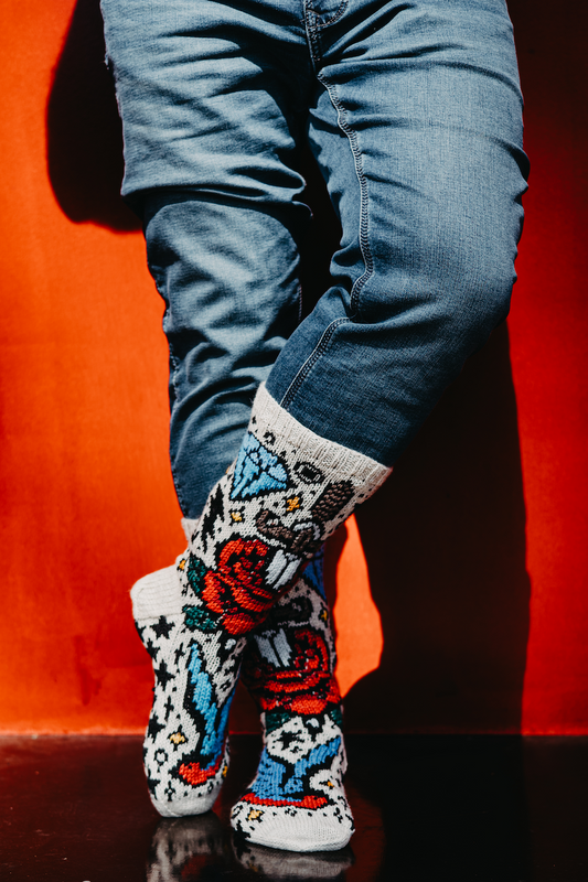 Neulakammo-villasukat, neuleohje