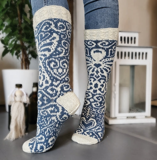 Paperienkeli-villasukat, neuleohje