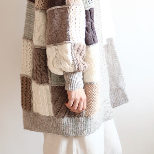 Piece by piece-villatakki, neuleohje