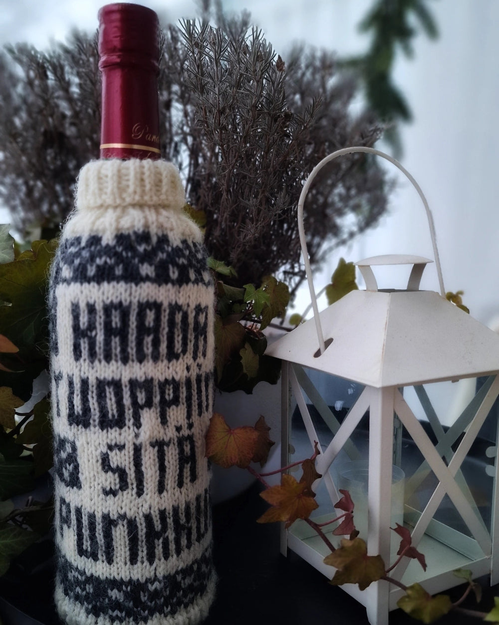 Punkkua-pullonpäällinen, neuleohje