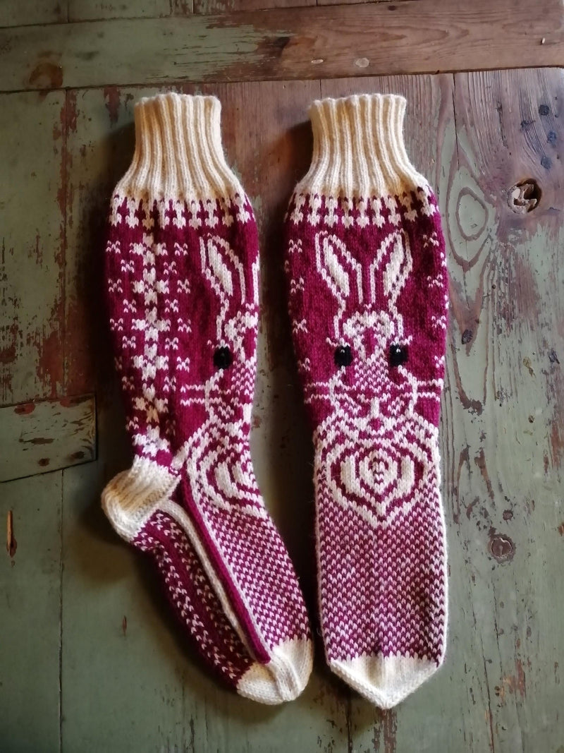 Pupujussikat-kirjoneulesukat, neuleohje