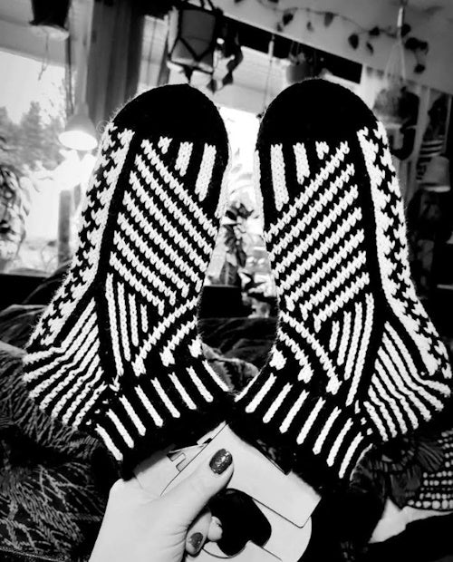 Raidat-sukat, neuleohje