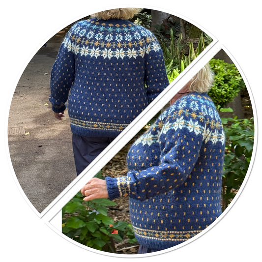 Snowfall-kaarrokeneule, neuleohje