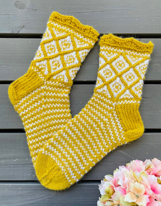 Solki-villasukat, neuleohje