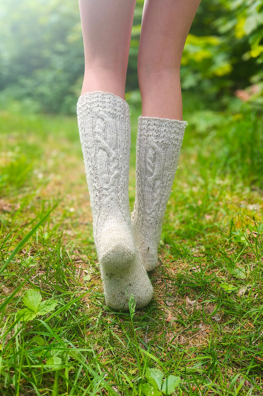 Sydänlangalla-sukat, neuleohje