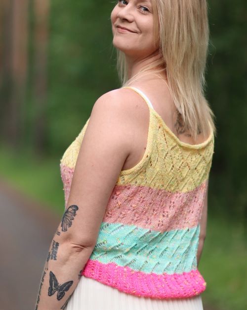 Tuttifrutti-toppi, neuleohje