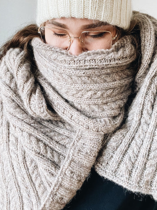 Vaahtokarkki-huivi, neuleohje